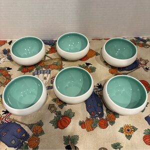 Lazuro Porcelain Ramekins bowl Set Of 6 - Turquoise 3.8 x 1.9 inches